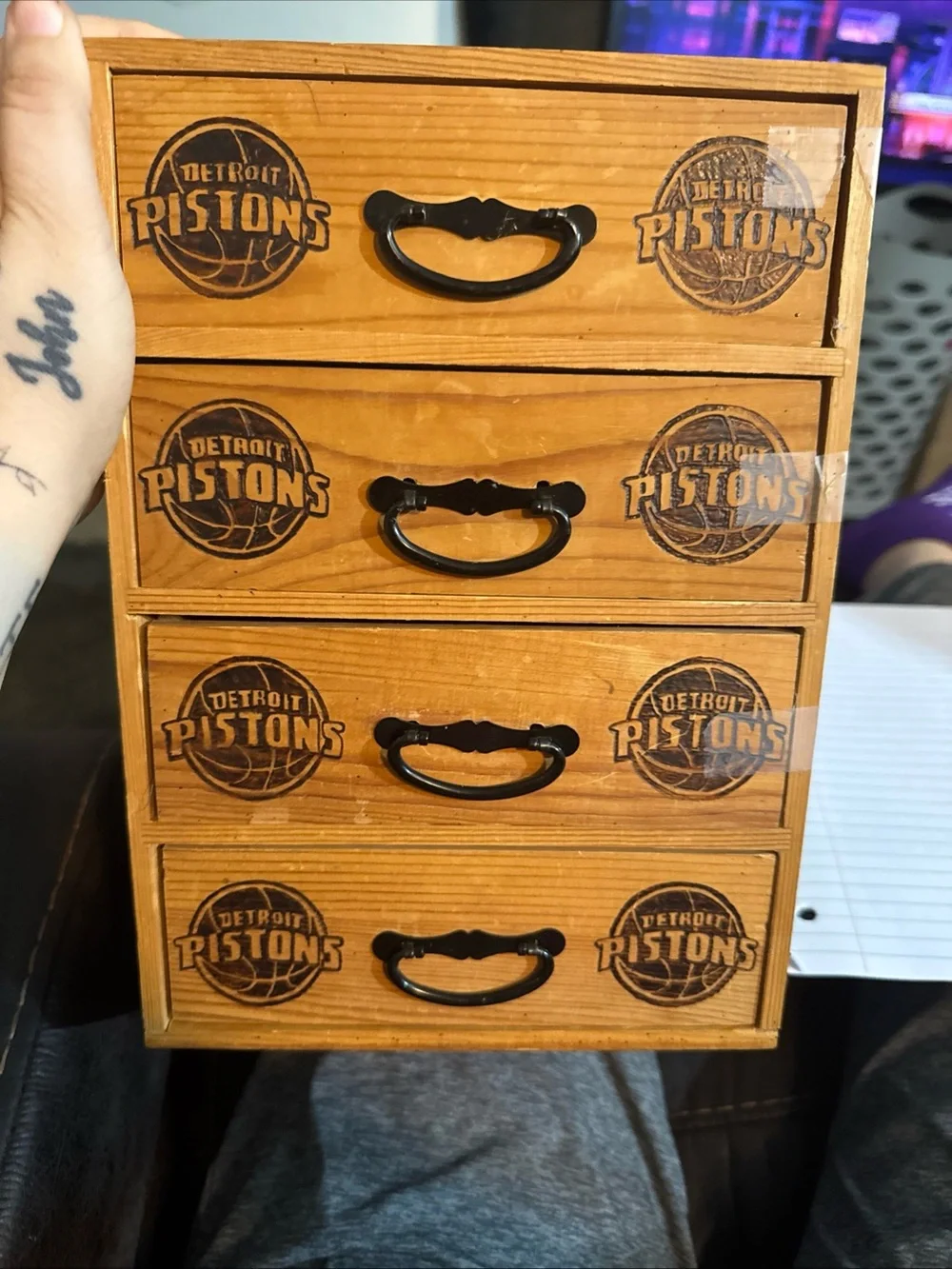 Personalized Wooden Pencil Box - Natural Wood Finish